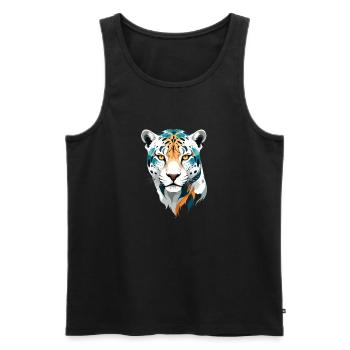 Leopard Vektor Kunst Lebendige Farben Illustration - Männer Premium Bio Tank Top - Schwarz - Vorne - AI Model Male 178 light (178cm)