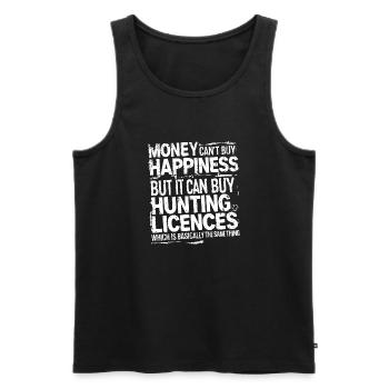Hunting licenses make you happy - Men's Premium Organic Tank Top - black - Front - Michal (187cm)