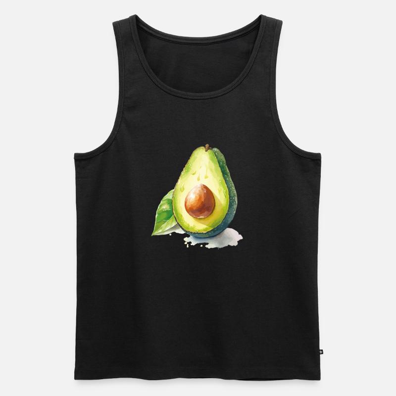 Avocado - Männer Premium Bio Tank Top - Schwarz
