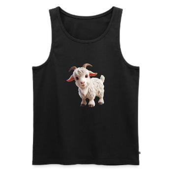 Ziege 3 - Männer Premium Bio Tank Top - Schwarz - Vorne - Michal (187cm)