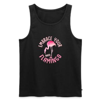 Embrassez votre flamant rose intérieur mignon oiseau rose - Débardeur bio Premium Homme - noir - Devant - Michal (187cm)