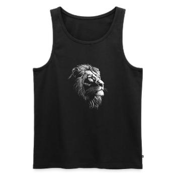 Lion - Men's Premium Organic Tank Top - black - Front - AI Model Male 178 light (178cm)
