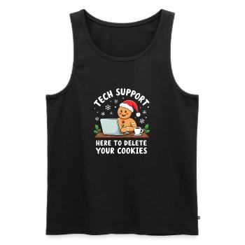 Tech Support, I'm here to delete your cookies - Men's Premium Organic Tank Top - black - Front - AI Model Male 178 light (178cm)