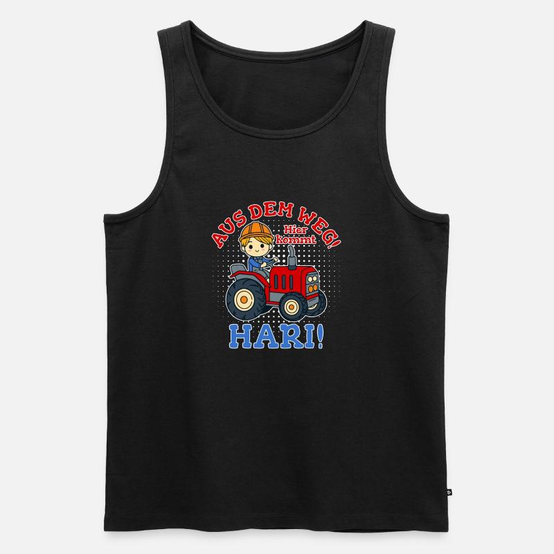 Hari Name Traktor - Männer Premium Bio Tank Top - Schwarz