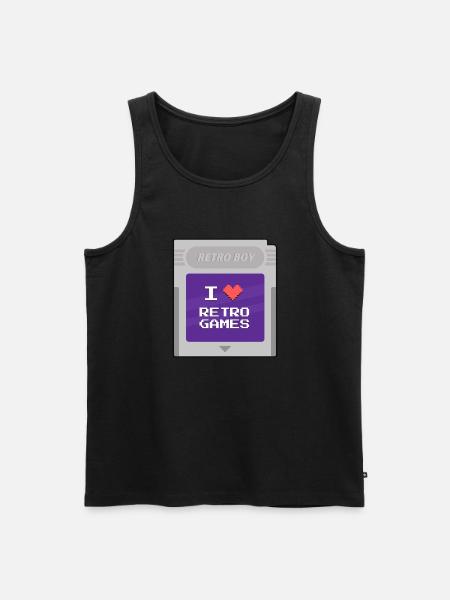 Retro Boy - I love retrogames - Men's Premium Organic Tank Top - black