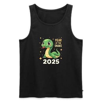 Réveillon du Nouvel An en Chine - Serpent 2025 - Débardeur bio Premium Homme - noir - Devant - Michal (187cm)