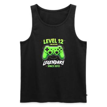 Niveau 12 Anniversaire Jeune Gamer Drôle 2013 - Débardeur bio Premium Homme - noir - Devant - Michal (187cm)