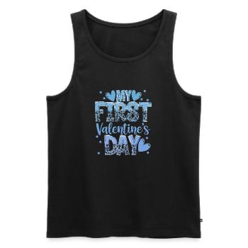 xoxo love you amore Flowers Women Valentine day 14 - Men's Premium Organic Tank Top - black - Front - Michal (187cm)