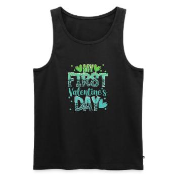 xoxo love you amore Blumen Frauen Valentinstag 14 - Männer Premium Bio Tank Top - Schwarz - Vorne - Michal (187cm)