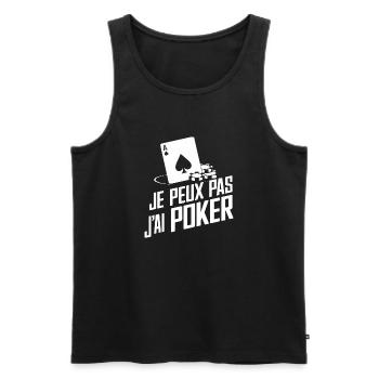 je peux pas j'ai Poker - Débardeur bio Premium Homme - noir - Devant - AI Model Male 178 light (178cm)