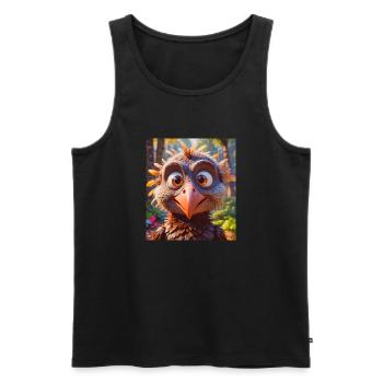 animaux africains super mignons – Vautour - Débardeur bio Premium Homme - noir - Devant - Michal (187cm)