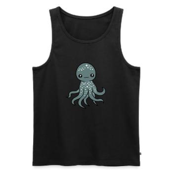 Pieuvre, Pieuvre, Pieuvre, Calmar, Céphalopode, Mignon, Mignon - Débardeur bio Premium Homme - noir - Devant - AI Model Male 178 light (178cm)