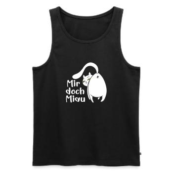 Katze lustig Miau egal lustige Sprüche Haustier - Männer Premium Bio Tank Top - Schwarz - Vorne - AI Model Male 178 light (178cm)