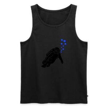 Taucher Silhouette - Männer Premium Bio Tank Top - Schwarz - Vorne - AI Model Male 178 light (178cm)