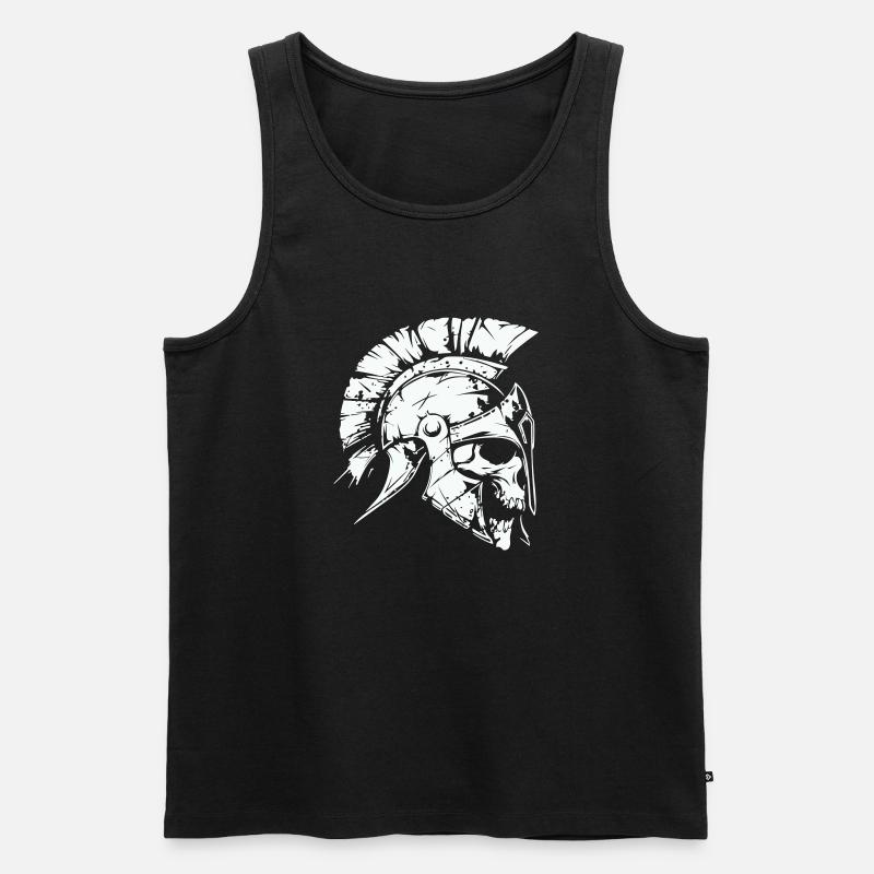 sparta skull 01 - Männer Premium Bio Tank Top - Schwarz