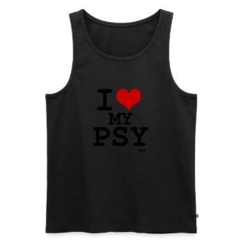 i love my psy - Männer Premium Bio Tank Top - Schwarz - Vorne - AI Model Male 178 light (178cm)