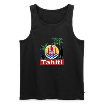 tahiti - Débardeur bio Premium Homme - noir - Devant - Michal (187cm)