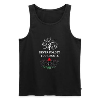 Libyen Never Forget Your Roots - Männer Premium Bio Tank Top - Schwarz - Vorne - AI Model Male 178 light (178cm)