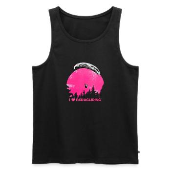 I ♥️ Parapente rose - Débardeur bio Premium Homme - noir - Devant - Michal (187cm)