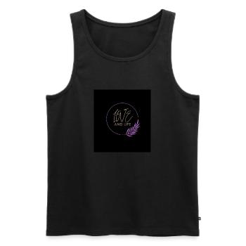 Amour et vie - Débardeur bio Premium Homme - noir - Devant - AI Model Male 178 light (178cm)