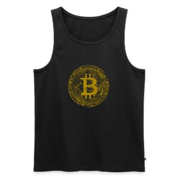 GOLD BITCOIN - Männer Premium Bio Tank Top - Schwarz - Vorne - Michal (187cm)