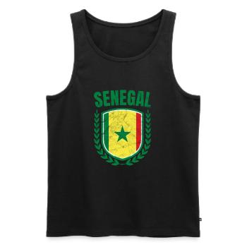 Senegal - Men's Premium Organic Tank Top - black - Front - AI Model Male 178 light (178cm)