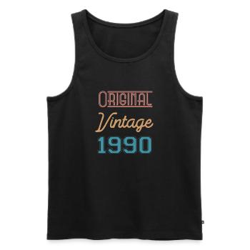 1990 - vintage original - retro - Men's Premium Organic Tank Top - black - Front - Michal (187cm)