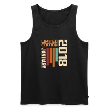 January 2018 - 2018 January Birthday Gift - Men's Premium Organic Tank Top - black - Front - Michal (187cm)