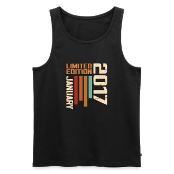 Januar 2017 - 2017 Januar Geburtstagsgeschenk - Männer Premium Bio Tank Top - Schwarz - Vorne - AI Model Male 178 light (178cm)