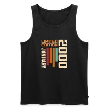 Januar 2000 - 2000 Januar Geburtstagsgeschenk - Männer Premium Bio Tank Top - Schwarz - Vorne - AI Model Male 178 light (178cm)