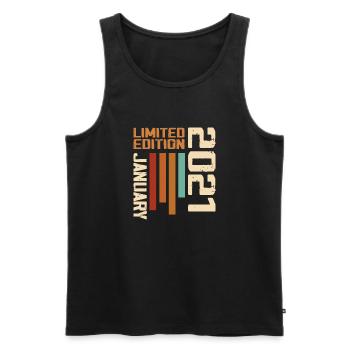 Januar 2021 - 2021 Januar Geburtstagsgeschenk - Männer Premium Bio Tank Top - Schwarz - Vorne - AI Model Male 178 light (178cm)