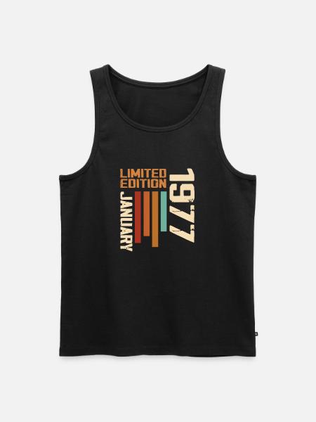 Januar 1977 - 1977 Januar Geburtstagsgeschenk - Männer Premium Bio Tank Top - Schwarz