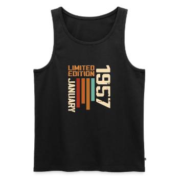 January 1957 - 1957 January Birthday Gift - Men's Premium Organic Tank Top - black - Front - Michal (187cm)