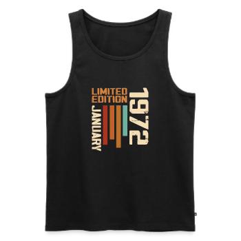 Januar 1972 - 1972 Januar Geburtstagsgeschenk - Männer Premium Bio Tank Top - Schwarz - Vorne - AI Model Male 178 light (178cm)