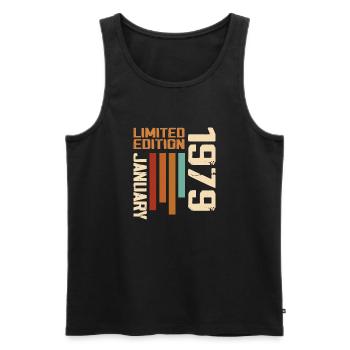 Januar 1979 - 1979 Januar Geburtstagsgeschenk - Männer Premium Bio Tank Top - Schwarz - Vorne - Michal (187cm)