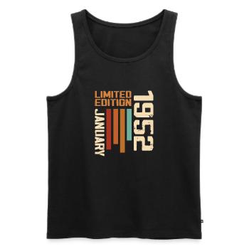 Januar 1952 - 1952 Januar Geburtstagsgeschenk - Männer Premium Bio Tank Top - Schwarz - Vorne - AI Model Male 178 light (178cm)
