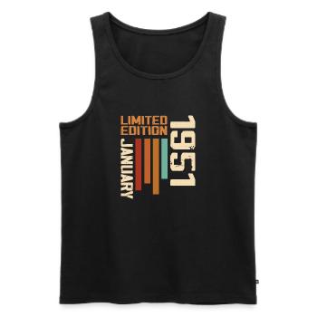 Januar 1951 - 1951 Januar Geburtstagsgeschenk - Männer Premium Bio Tank Top - Schwarz - Vorne - Michal (187cm)