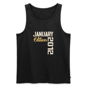 Geburtstagsgeschenk geboren im Januar 2012 - 2012 - Männer Premium Bio Tank Top - Schwarz - Vorne - AI Model Male 178 light (178cm)