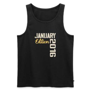 Geburtstagsgeschenk geboren im Januar 2016 - 2016 - Männer Premium Bio Tank Top - Schwarz - Vorne - AI Model Male 178 light (178cm)
