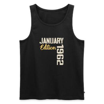 Birthday gift born in January 1962 - 1962 - Men's Premium Organic Tank Top - black - Front - AI Model Male 178 light (178cm)