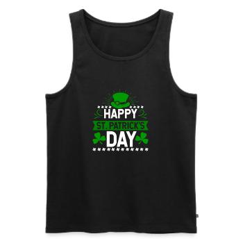 Happy St. Patrick's Day holiday Ireland gift - Men's Premium Organic Tank Top - black - Front - AI Model Male 178 light (178cm)