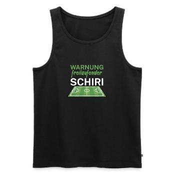 Warnung freilaufender Schiri - Männer Premium Bio Tank Top - Schwarz - Vorne - Michal (187cm)