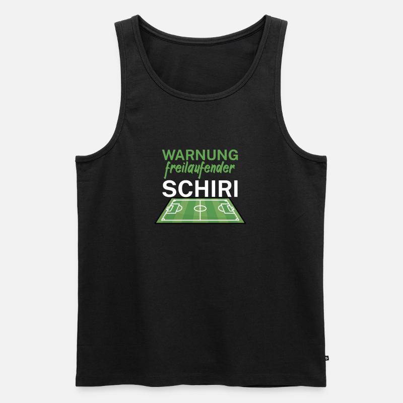 Warnung freilaufender Schiri - Männer Premium Bio Tank Top - Schwarz