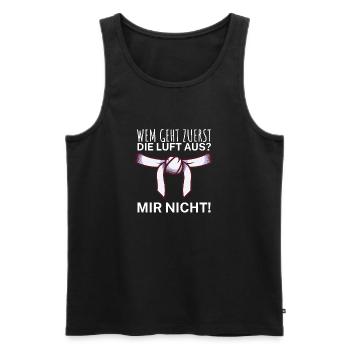 Wem geht zuerst die Luft aus mir nicht - Männer Premium Bio Tank Top - Schwarz - Vorne - Michal (187cm)