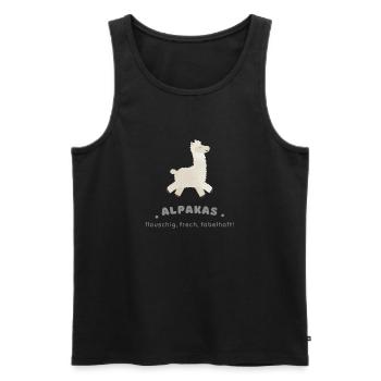 Alpakas - frech und flauschig - Männer Premium Bio Tank Top - Schwarz - Vorne - AI Model Male 178 light (178cm)