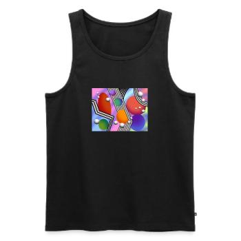 SpaceBalls - Männer Premium Bio Tank Top - Schwarz - Vorne - AI Model Male 178 light (178cm)