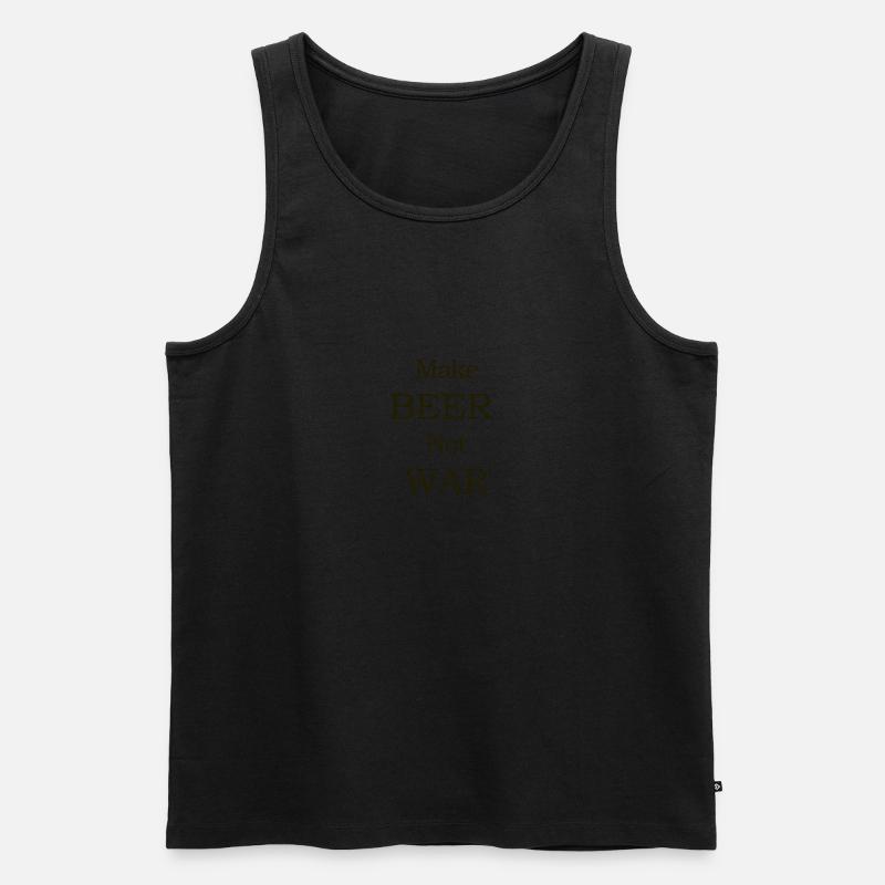 Make Beer Not War - Männer Premium Bio Tank Top - Schwarz