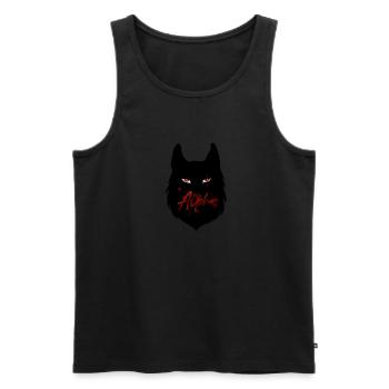 alpha - Men's Premium Organic Tank Top - black - Front - AI Model Male 178 light (178cm)