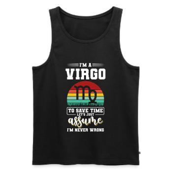 Horoskop Virgo Planet - Männer Premium Bio Tank Top - Schwarz - Vorne - AI Model Male 178 light (178cm)