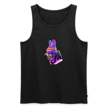 Cyber Rabbit - Männer Premium Bio Tank Top - Schwarz - Vorne - AI Model Male 178 light (178cm)